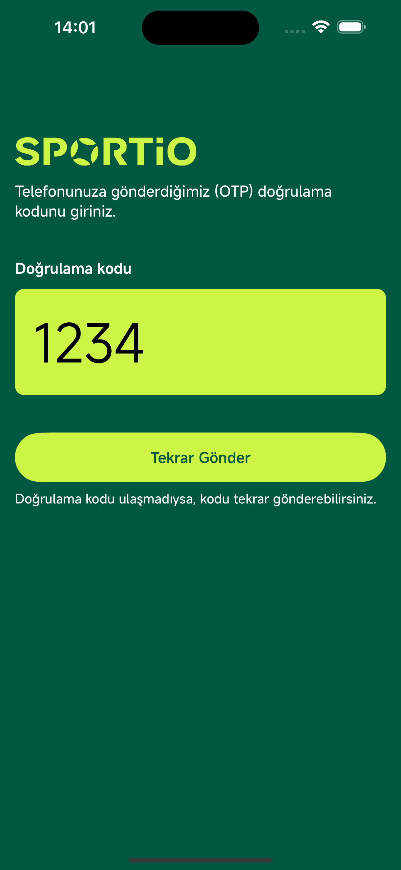Doğrulama Kodunu Onaylayın